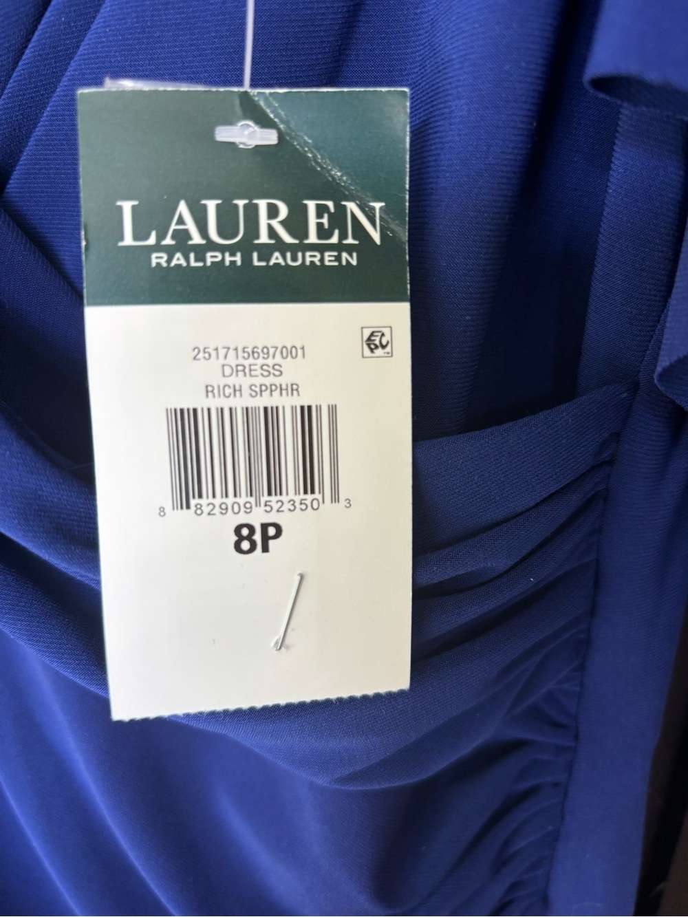 Ralph Lauren Royal Blue Beaded Strap Midi Dress - Picture 3 of 4